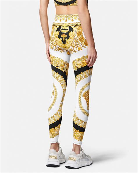 versace red tights|Versace leggings women's.